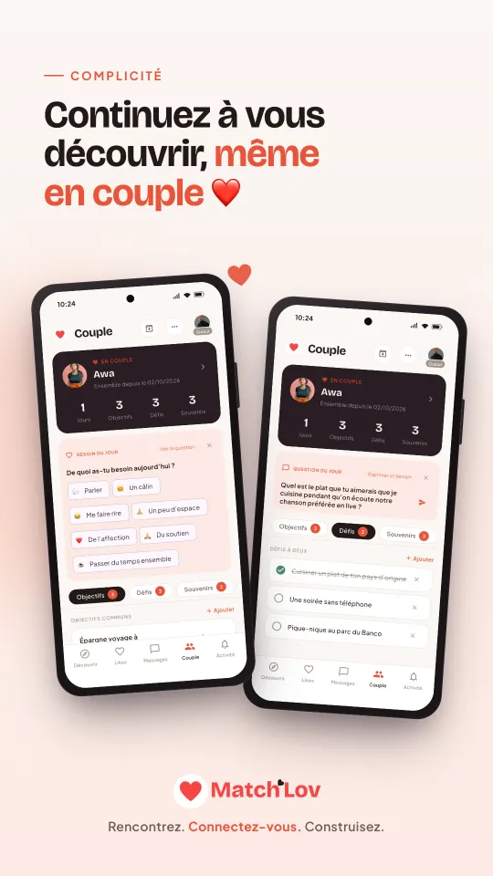Continuez à vous découvrir, même en couple